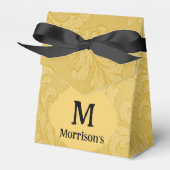 Elegant Licht Goud Barok Damast Custom Bedankdoosjes (Voorkant Zijde)