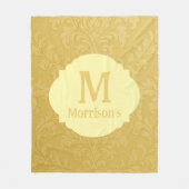 Elegant Licht Goud Barok Damast Custom Fleece Deken (Voorkant)