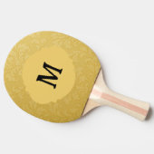 Elegant Licht Goud Barok Damast Custom Tafeltennisbatje (Zijkant)