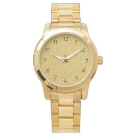 Elegant licht goud barok damast horloge