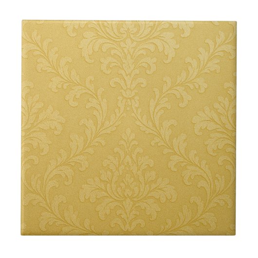 Elegant licht goud barok damast tegeltje (Voorkant)