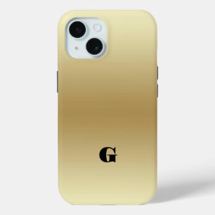 Elegant Licht Goud Blauwgroen Gepersonaliseerd iPhone 15 Case