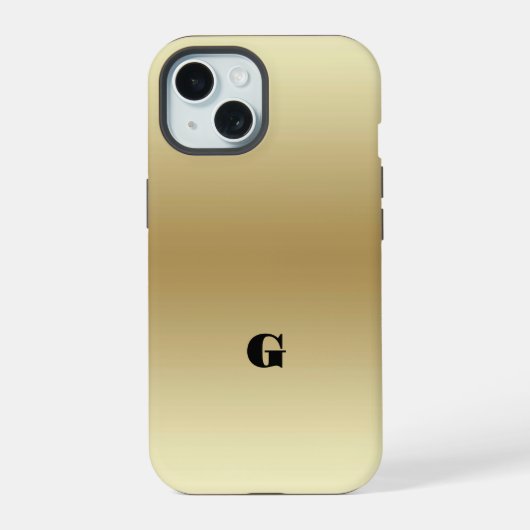 Elegant Licht Goud Teal Persoonlijk iPhone 15 Case (Achterkant)
