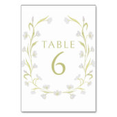 Elegant licht groen bloemenbruiloft tafel nummers kaart (Voorkant)