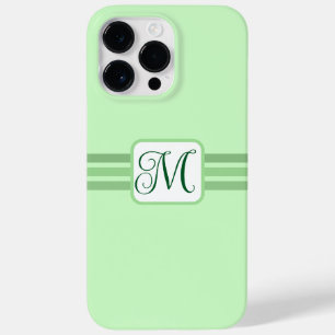 Elegant licht groen gestreept Initiaal Case-Mate iPhone 14 Pro Max Hoesje