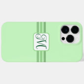 Elegant licht groen gestreept Initiaal Case-Mate iPhone Case (Achterkant (horizontaal))