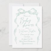 Elegant licht groen hand getrokken boog Baby showe Kaart (Voorkant)
