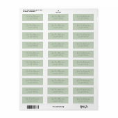 Elegant licht groen retouradres labels (Full Sheet)