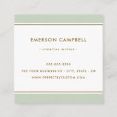 Elegant licht groene grens minimaal vierkante visitekaartje (Achterkant)