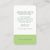 Elegant licht Groene Waterverf Bladderachtig Botan Visitekaartje (Achterkant)