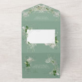 Elegant Licht & Luchtig Delicaat bloemendesign voo All In One Uitnodiging (Buitenkant)