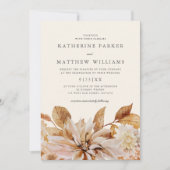 Elegant licht + luchtige herfst Waterverf bruiloft Kaart (Voorkant)