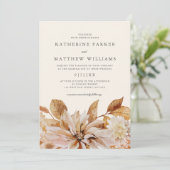 Elegant licht + luchtige herfst Waterverf bruiloft Kaart (Staand voorkant)