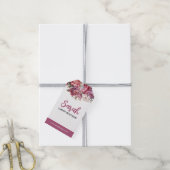 Elegant licht marmer en beige bloemendesign zakeli cadeaulabel (Met Touw)