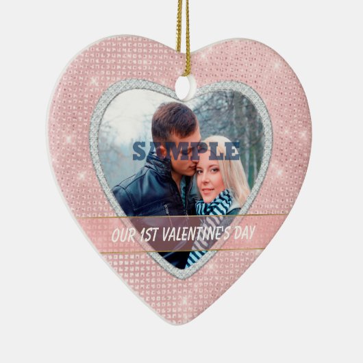 Elegant licht ons eerste Valentijn Ornament (Rechts)