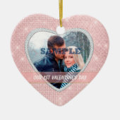 Elegant licht ons eerste Valentijn Ornament (Voorkant)