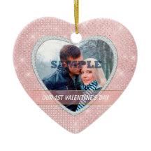 Elegant licht ons eerste Valentijn Ornament