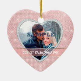 Elegant licht ons eerste Valentijn Ornament