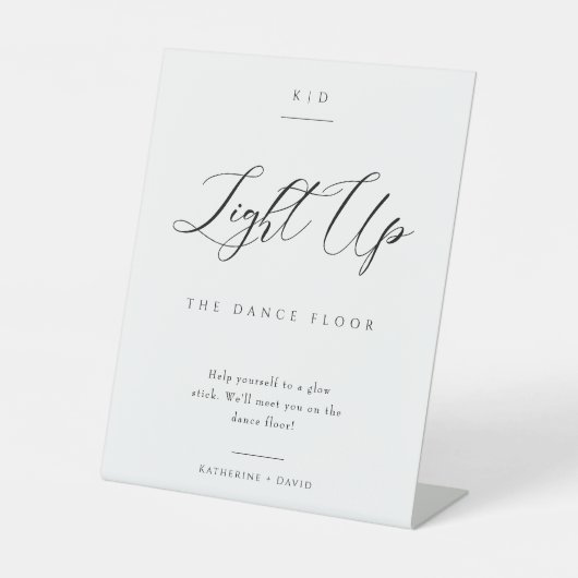 Elegant licht op de dansvloer bruiloft teken reclamebord met voetstuk (Voorkant)