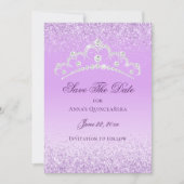 Elegant Licht Paarse 15e Verjaardag Quinceanera Save The Date (Voorkant)