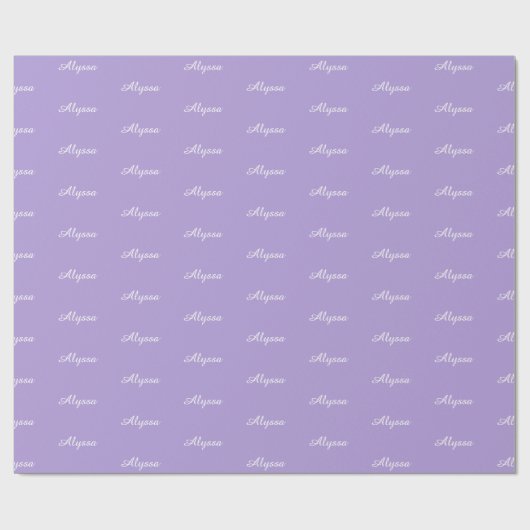 Elegant licht paarse aangepaste scriptnaam tekst c cadeaupapier (Vlak)