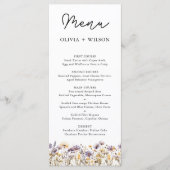 Elegant licht Paarse bloemen bruiloft menu (Voorkant)