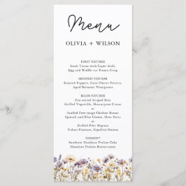 Elegant licht Paarse bloemen bruiloft menu