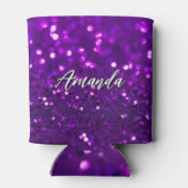 Elegant Licht Paarse Glitter Vonken Blikjeskoeler (Achterkant)