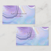 Elegant licht paarse gouden violette pastelontwerp visitekaartje (Voorkant / Achterkant)
