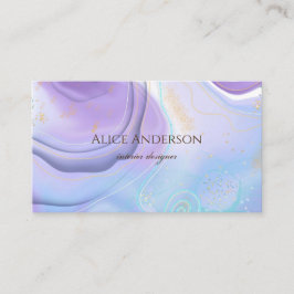 Elegant licht paarse gouden violette pastelontwerp visitekaartje