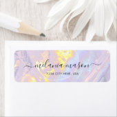 Elegant licht Paarse holografisch modern Etiket (Insitu)