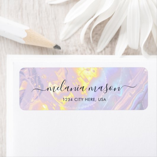 Elegant licht Paarse holografisch modern Etiket (Insitu)