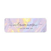 Elegant licht Paarse holografisch modern Etiket (Voorkant)