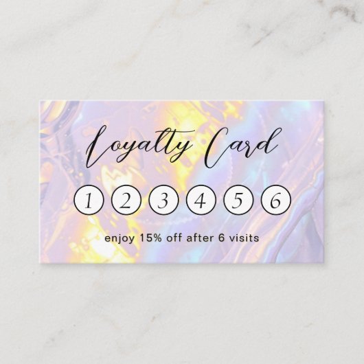 Elegant licht Paarse holografisch Uniek Klantenkaartje (Voorkant)
