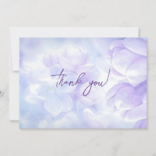 Elegant Licht Paarse Lila Bloemen Bruiloft Bedankkaart