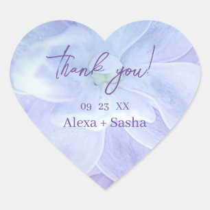 Elegant Licht Paarse Lila Bloemen Bruiloft Hart Sticker