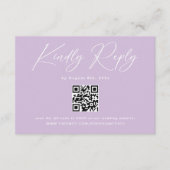 Elegant Licht Paarse Lila Bruiloft RSVP Informatiekaartje (Voorkant)