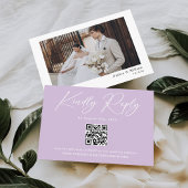 Elegant Licht Paarse Lila Bruiloft RSVP Informatiekaartje