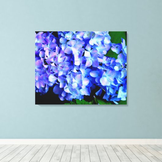 Elegant licht paarse magenta bloemenhortensia canvas afdruk (Insitu (Houten vloer))