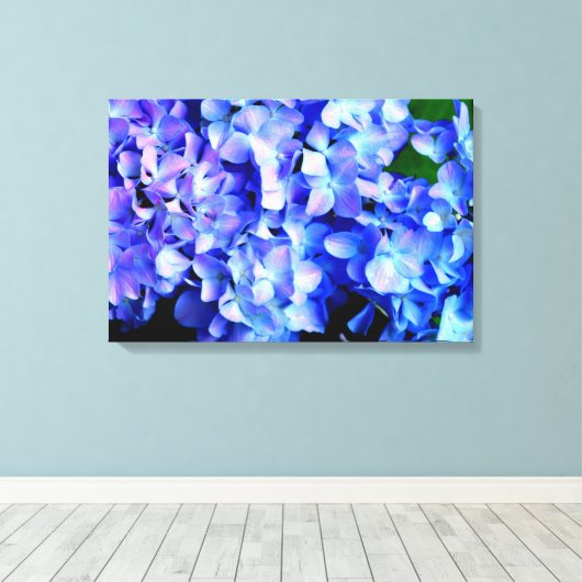 Elegant licht paarse magenta bloemenhortensia canvas afdruk (Insitu (Houten vloer))
