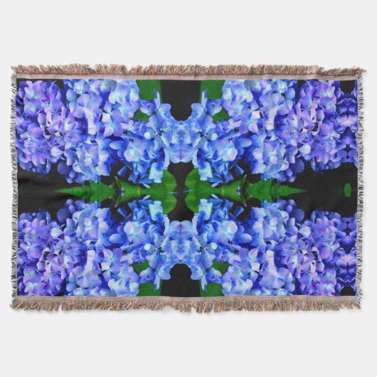 Elegant licht paarse magenta bloemenhortensia deken (Voorkant)