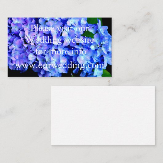 Elegant licht paarse magenta bloemenhortensia informatiekaartje (Voorkant / Achterkant)