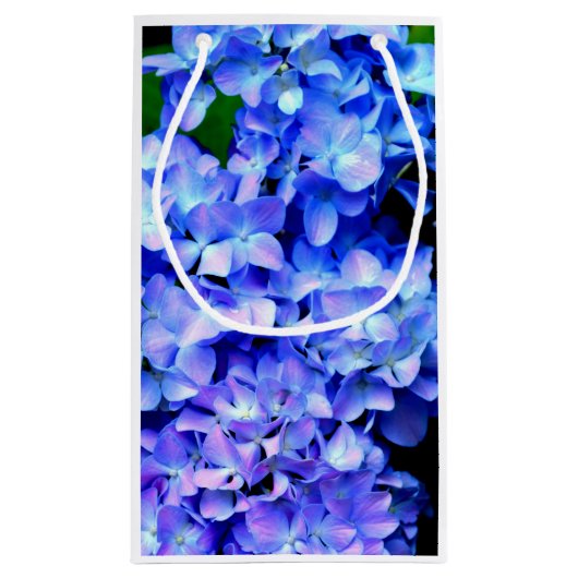 Elegant licht paarse magenta bloemenhortensia klein cadeauzakje (Achterkant)