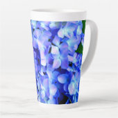 Elegant licht paarse magenta bloemenhortensia latte mok (Rechterhoek)