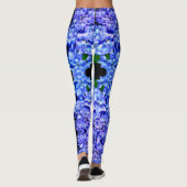 Elegant licht paarse magenta bloemenhortensia leggings (Achterkant)