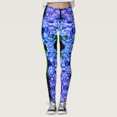 Elegant licht paarse magenta bloemenhortensia leggings (Voorkant)