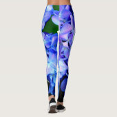 Elegant licht paarse magenta bloemenhortensia leggings (Achterkant)