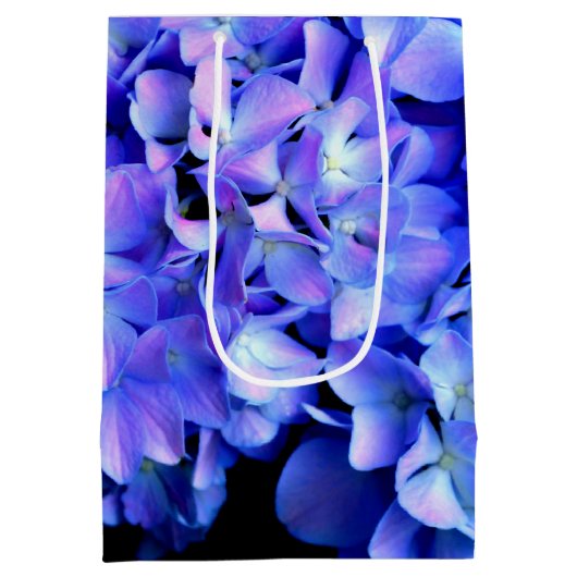 Elegant licht paarse magenta bloemenhortensia medium cadeauzakje (Achterkant)