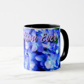 Elegant licht paarse magenta bloemenhortensia mok (Voorkant rechts)