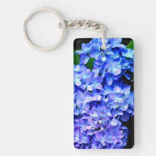 Elegant licht paarse magenta bloemenhortensia sleutelhanger